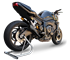 Picture of HP CORSE BLACK CERAMIC HYDROFORM SLIP ON WITH CATALYZED LINK PIPE FOR YAMAHA FZ1 / FZ1 FAZER 2006-2016