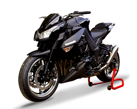 Immagine di DOPPIO TERMINALE HYDROFORM IN ACCIAIO PER KAWASAKI Z 1000 2010-2016