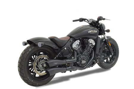 Picture of RACING BLACK CERAMIC DOUBLE HYDROFORM SLIP-ON INDIAN SCOUT SIXTY BOBBER