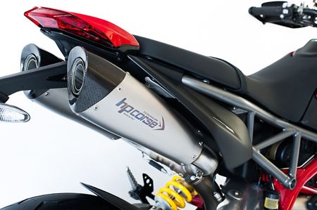 Picture of HP CORSE DUAL APPROVED EVOXTREME 260 TITANIUM SLIP ON EXHAUST HIGH MOUNT FOR DUCATI HYPERMOTARD 950 2019-2021