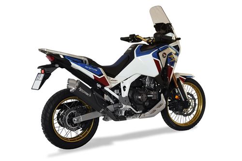 Picture of HP CORSE APPROVED 4-TRACK R BLACK CERAMIC SLIP-ON EXHAUST SILENCER FOR HONDA CRF1100L AFRICA TWIN 2020-2024