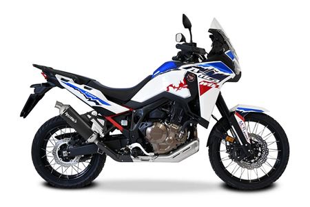 Picture of HP CORSE APPROVED SP-1 350 BLACK TITANIUM SLIP-ON EXHAUST SILENCER FOR HONDA CRF1100L AFRICA TWIN 2020-2024