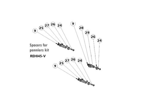 Immagine di KIT DISTANZIALI PER TELAIO LATERALE DESTRO PER ROYAL ENFIELD HIMALAYAN 450 2024